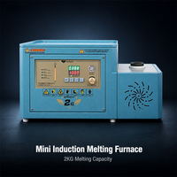 Appareil de fusion portable 2 kg pour or et argent, à induction électrique, avec pompe à eau et contrôle numérique, 220V 50Hz, équipement à économie d'énergie