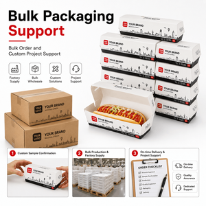 Boîte à hot-dogs personnalisée imprimée et gaufrée, barquette <span class=keywords><strong>alimentaire</strong></span> jetable pour la vente en gros d'emballages de nourriture à emporter et de street food - Product Image 6