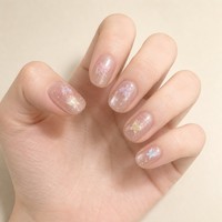 Fournisseurs de faux ongles à presser T1883 Kaixin Factory, finition acrylique brillante nacrée, forme carrée, accents papillon pastel français pour nail art