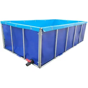 Customized Size Flexible PVC Frame Collapsible Fish Tank PVC Tarpaulin Fish Farming Tank