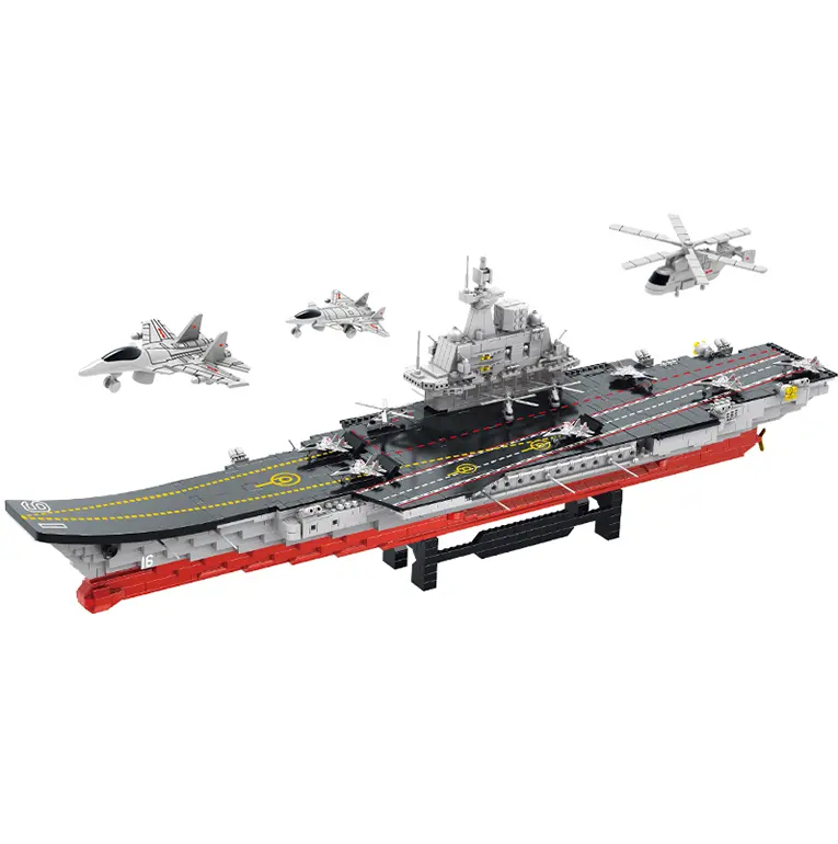Hot sale building blocks military warship, DIY construction toys large model aircraft carrier