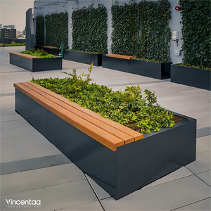 Vincentaa Banc moderne personnalisé avec boîte à fleurs Mobilier de ville d'extérieur Banc d'extérieur Fournisseur - Product Image 1