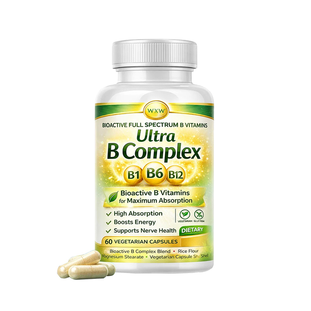 OEM Vitamin B Complex Capsules Vegan Formula High Absorption for Daily Energy and Wellness Support Vitamin B Complex Capsule