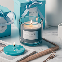 Vente en gros de pots à bougies design uniques en verre ambré vides de 8oz, 10oz, 12oz avec couvercles et boîtes