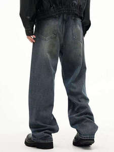 Manufacturer Selvedge Raw Denim Jeans Vintage Japanese Style Denim Jeans Mid Waist Straight <strong>Pants</strong> <strong>Army</strong> Green Selvedge Denim - Product Image 5