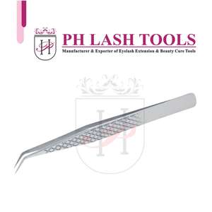 Pince à épiler, aiguilles fines courbées en acier inoxydable, 12mm, 45 degrés, couleur Sati, Design Elite en diamant, possibilité de personnaliser - Product Image 5