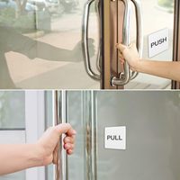 Panneaux de porte poussoir-tirette MACCAN, lot de 4, autocollants carrés en acrylique pour portail, marqueurs muraux durables pour usage commercial et bureautique, blanc