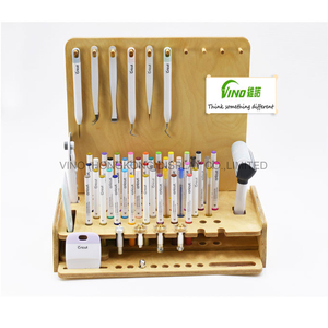Support d'organisation d'outils en acrylique pliable moderne à 5 étagères avec rangement pour lames et porte-marqueurs pour l'affichage des fournitures d'artisanat - Product Image 1