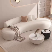 Ensemble de canapés sectionnels modernes minimalistes de style nordique avec matériau en sherpa et design irrégulier