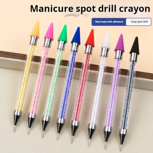 Herramienta de decoración de uñas de doble cabezal al por mayor, multifuncional, tipo bolígrafo para puntos de cera y cepillo de silicona con mango metálico - Product Image 5
