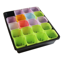 Pot Kecil Persegi Warna-Warni Kreatif dari PP Ramah Lingkungan dan Ringan dengan Lubang Drainase untuk Tanaman Sukulen, Penggunaan di Kebun & Rumah