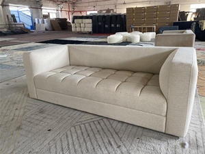 Beige Wohnzimmer-Sofagarnitur Komfortabel mit Weicherem Stoff & Holz-Sektion für Heim- und Hotelgebrauch Sofa - Product Image 6
