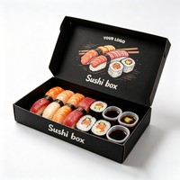 Boîtes à sushi en carton blanc personnalisées, boîtes d'emballage alimentaire pour sushis, desserts et en-cas