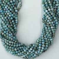 Perles en pierre naturelle à facettes Larimar 2mm 3mm 4mm pour la fabrication de bijoux