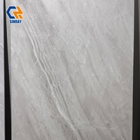 Sinray 600x1200mm Antibactérien Antidérapant Résistant à l'usure Brillant Moderne Pierre frittée ACCENTS Bordures de sol et de mur Zéro eau