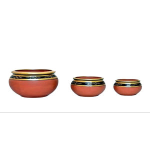 Maceta Artesanal de Arcilla Roja Natural, Diseño Art Deco Moderno, Maceta Ecológica para Exteriores, Decoración para el Hogar en Diwali - Product Image 1