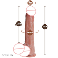 Dildo Grande Realista de 10.23 Pulgadas Color Marrón con Fuerte Ventosa para Masturbación Femenina Juguetes Sexuales Para Hombres