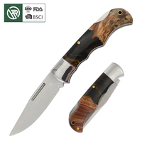 Couteau de poche Bochen 2026, très vendu, lame en acier 5CR15, couteau pliant de camping avec manche en résine + bois stable