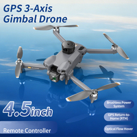 Drone GPS AE51 avec écran de 4,5 pouces, caméra double 4K HD FPV, moteur sans balais, pliable, RC, pour adultes, débutants, enfants, cadeaux