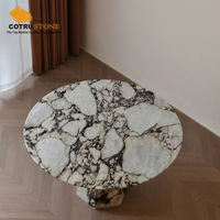 Table ronde blanche en marbre pour alto Calacatta pour meubles de salon modernes