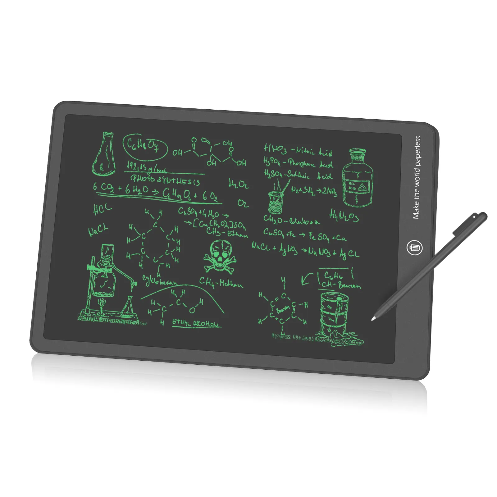 Tablet de desenho digital, fábrica, 15 polegadas, ewriter, papel, lcd, sem papel, placa de escrever para criança