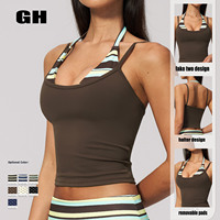 GH Nouveau Ensemble Deux Pièces Grande Taille pour Femme : Débardeur Halter Double Couche et Pantalon Large à Pois, Tenue de Sport et Yoga