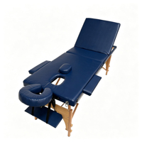 Table de massage portable à 3 sections, pliable, avec pieds en bois, lit de spa avec sac de transport pour salon
