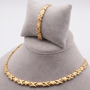 Đồ Trang Sức Làm Cho Nguồn Cung Cấp Thời Trang XO Trái Tim 316L Thép Không Gỉ Bộ Đồ Trang Sức Vàng - Product Image 4