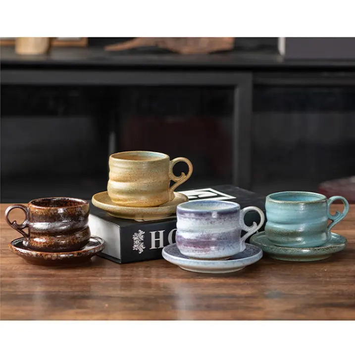 260ML murni cangkir kopi memijat tangan Retro cangkir keramik pasangan Kiln warna berubah rumah tangga keramik Mug Stoneware