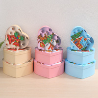Ensemble de boîtes cadeaux en carton blanc en forme de cœur, trois pièces, pour l'emballage de bonbons, boîte souvenir vide, fabricant, vente en gros