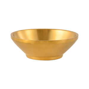 Bol de préparation alimentaire rond en acier inoxydable 304, argenté et doré, pour sauce soja, assaisonnement de fondue, collations coréennes et mélange de nouilles - Product Image 2