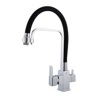 Article chaud robinet de cuisine 3 voies mélangeur d'évier noir robinet filtre robinet d'eau potable