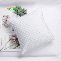 Housse de coussin douce 100 % polyester 40x40cm en peluche Minky à pois pour sublimation par transfert thermique – En stock