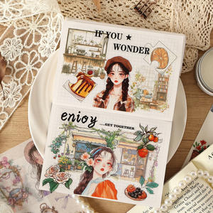 20 Hojas/Paquete Papel Carta con Flores Laifeng Creativo para Agenda Personal Personaje PET Pegatinas Adhesivas <span class=keywords><strong>Libro</strong></span> Decoración Festiva Troquelado - Product Image 4