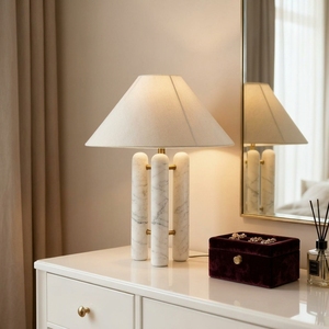 Lampe de table en tissu motif <span class=keywords><strong>champignon</strong></span> marbré, style postmoderne, simple <span class=keywords><strong>et</strong></span> créatif, pour salon, bureau, chambre à coucher, lampe de bureau décorative - Product Image 4