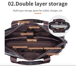 Maletín de Cuero Genuino Andong para Portátil de 13 Pulgadas, Bolso de Mano para Hombre, Estilo Europeo, Moda, Negocios, Bandolera - Product Image 5