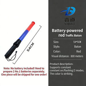 Bastón de Señalización de Tráfico Portátil de 54 cm de Buena Calidad, con Batería, Luz LED Roja Intermitente, Bastón de Advertencia de Seguridad - Product Image 4
