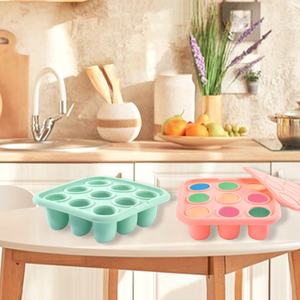 Moldes de silicona para cubitos de hielo, libres de BPA, con tapa, ecológicos, con 9 cavidades. - Product Image 2
