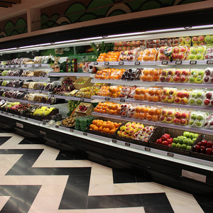 Réfrigérateur-congélateur de supermarché à 4 niveaux, vitrine ouverte à refroidissement par air, avec affichage numérique et contrôle numérique - Product Image 2