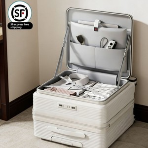 <span class=keywords><strong>Valigia</strong></span> da Viaggio Multifunzionale con Apertura Laterale e Cerniera, <span class=keywords><strong>Dimensioni</strong></span> Compatte 18 Pollici, Resistente, Adatta per Uso in Aereo, <span class=keywords><strong>Valigia</strong></span> <span class=keywords><strong>Piccola</strong></span> - Product Image 4