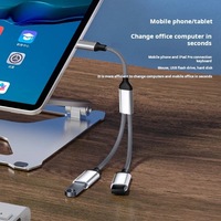 Grosir konverter adaptor kabel betina 2 IN 1 USB C ke Dual USB 2.0 betina untuk ponsel 15 Macbook