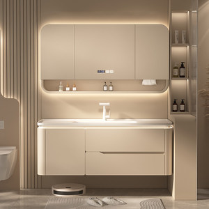 Modern <b>oak</b> painted ceramic integrated basin bathroom cabinet combination bathroom washbasin hand washbasin - Product Image 1