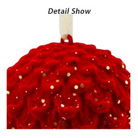 Boule de Noël en plastique faite à la main en forme de pomme de pin avec ruban, ornement pour arbre de Noël, décoration de fête