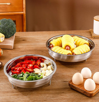 304 Edelstahl Food Steamer Basket für Eier fleisch Deep Fry Pan Steam Basket