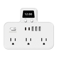 Adaptateur de prise standard US 110V avec USB Type-C à charge rapide, rallonge multiprise avec interrupteur