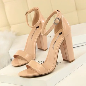 Sandales sexy à talons épais en cuir verni à bout ouvert pour femmes Bigtree Tacon Zapatos Mayorista Summer - Product Image 2