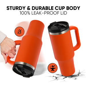 Vaso Térmico Personalizado con Logotipo ODM de 40 oz, Libre de BPA, Doble Pared, Acero Inoxidable, Aislamiento al Vacío, con Tapa 2 en 1 con Pajita y Asa - Product Image 3