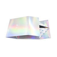 Cajas de Regalo de Cartón Kraft Hechas a Mano con Cierre Magnético Holográfico, Embalaje Plegable con Laminado Mate para Calcetines y Pieles
