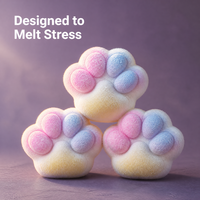Jouets Squishy Patte de Chat Kawaii Anti-Stress à Remontée Lente, Couleurs Pastel Moelleuses, Compagnon de Bureau Personnalisé OEM ODM