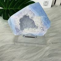 Vente en gros de pierre de cristal naturel de haute qualité irrégulière Druzy Blue Lace Agate Freeform pour la décoration de guérison